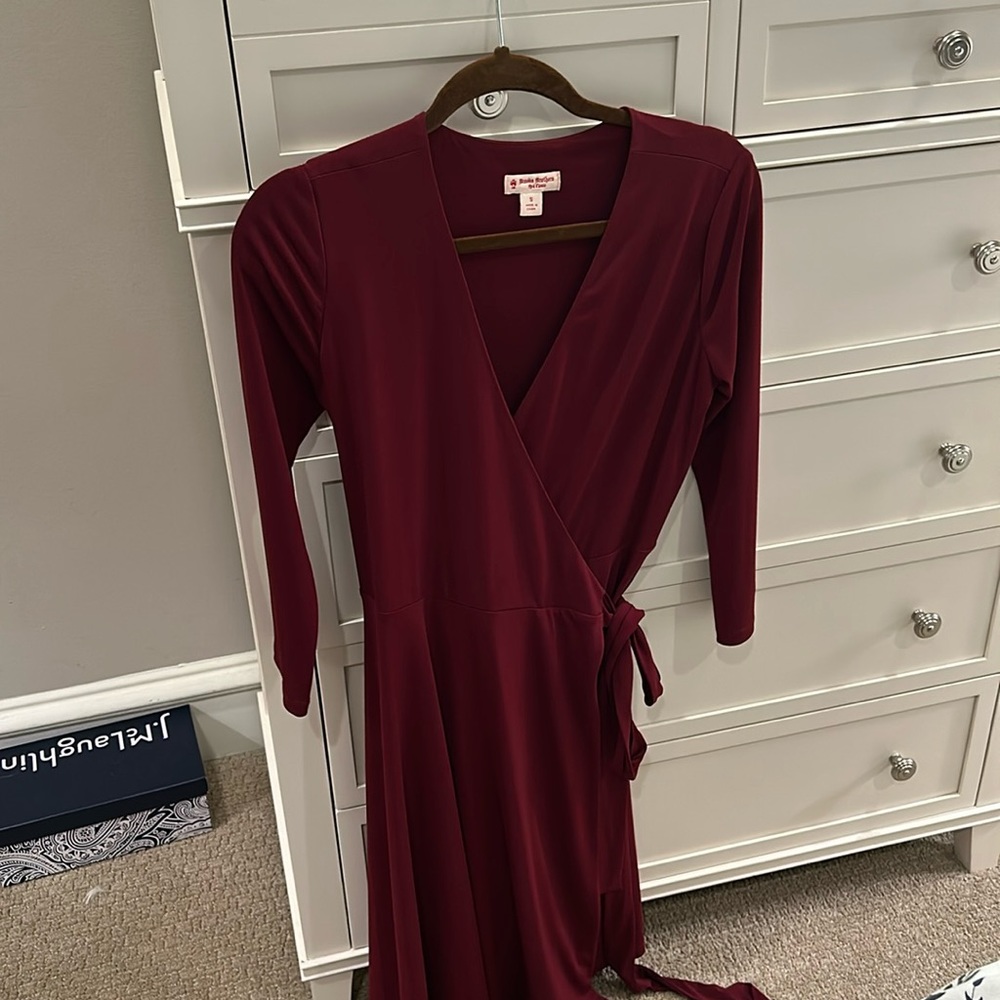 Brooks Brothers Burgundy wrap dress